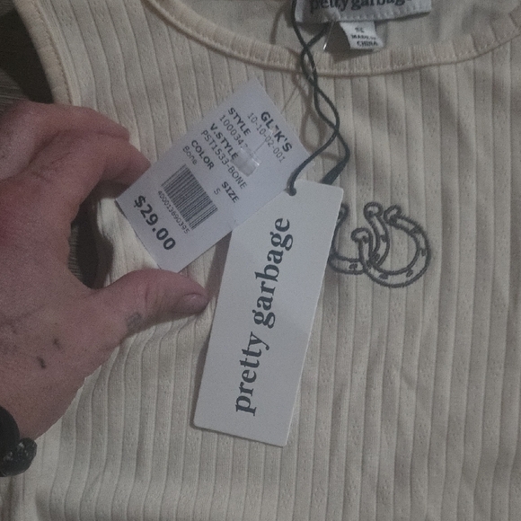 Beige Ribbed Tank Top - Picture 3 of 4